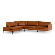 Sherry - Modern Cognac Leather Left Facing Sectional Sofa — view 5