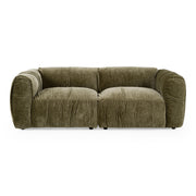 Siegal - Modern Olive Green Fabric Loveseat Sofa — view 5