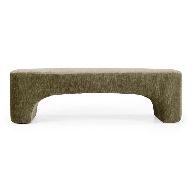 Siegal - Modern Olive Green Fabric Bench — view 3