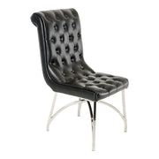 Silvie Modern Black Leatherette Dining Chair — view 3