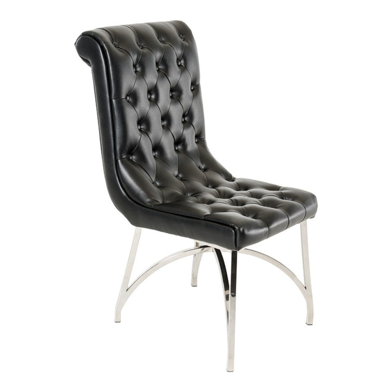 Silvie Modern Black Leatherette Dining Chair — view 3