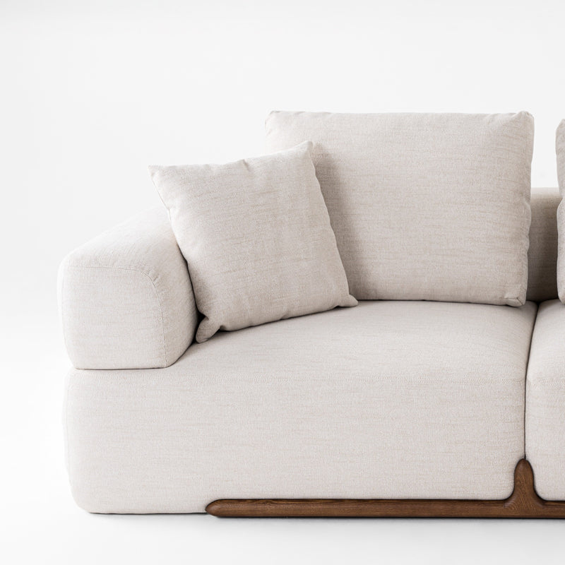 Simone - Modern Off-White Fabric Sectional Sofa — view 5