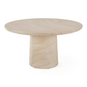 Sinai - Modern Faux Travertine Concrete Round Dining Table