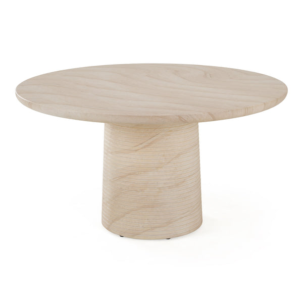 Sinai - Modern Faux Travertine Concrete Round Dining Table
