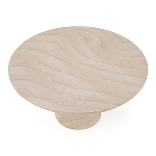 Sinai - Modern Faux Travertine Concrete Round Dining Table — view 2
