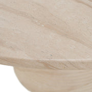 Sinai - Modern Faux Travertine Concrete Round Dining Table — view 3