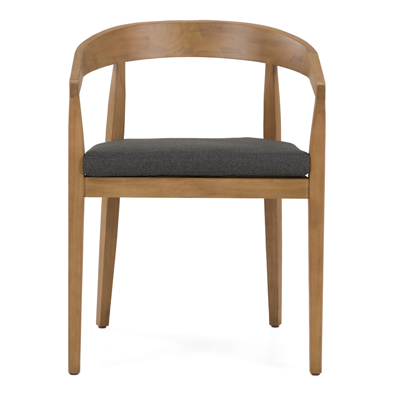 Sintra - Outdoor Grey Olefin + Eucalyptus Dining Chair — view 3