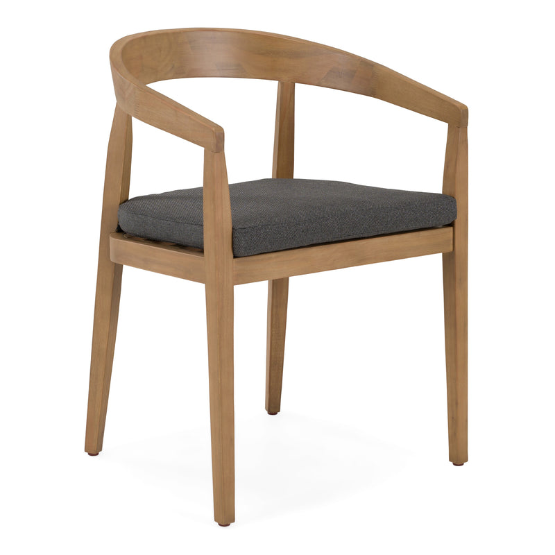 Sintra - Outdoor Grey Olefin + Eucalyptus Dining Chair — view 4