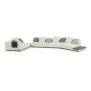 Siret - Modern Ivory Fabric Modular Sectional Sofa W/ Coffee Table — view 3