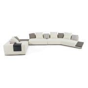 Siret - Modern Ivory Fabric Modular Sectional Sofa W/ Coffee Table — view 4