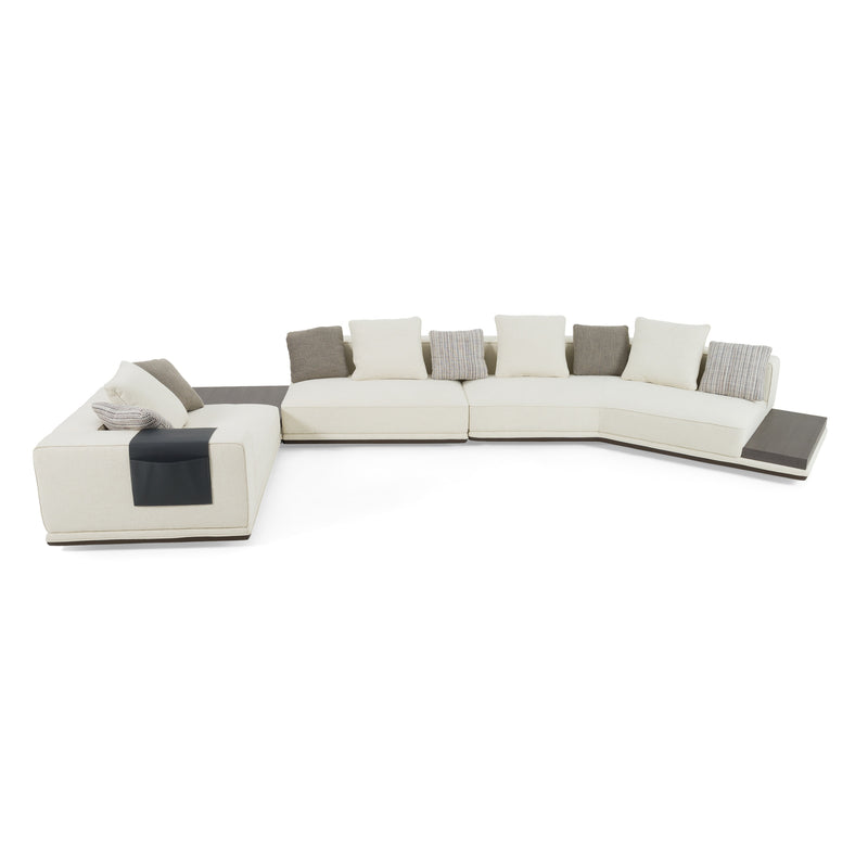 Siret - Modern Ivory Fabric Modular Sectional Sofa W/ Coffee Table — view 4