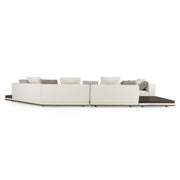 Siret - Modern Ivory Fabric Modular Sectional Sofa W/ Coffee Table — view 5