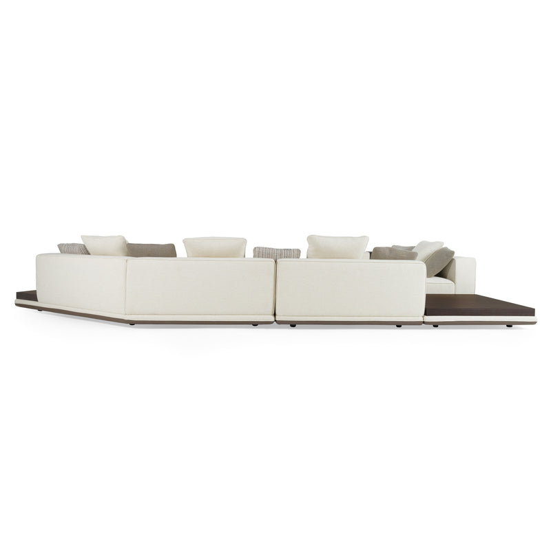 Siret - Modern Ivory Fabric Modular Sectional Sofa W/ Coffee Table — view 5