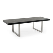 Skyline + Cora - Modern Black Crocodile + Grey Fabric & Leatherette Dining Set — view 4