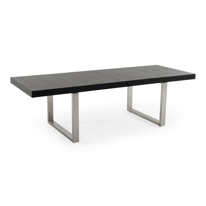 Skyline + Cora - Modern Black Crocodile + Grey Fabric & Leatherette Dining Set — view 4