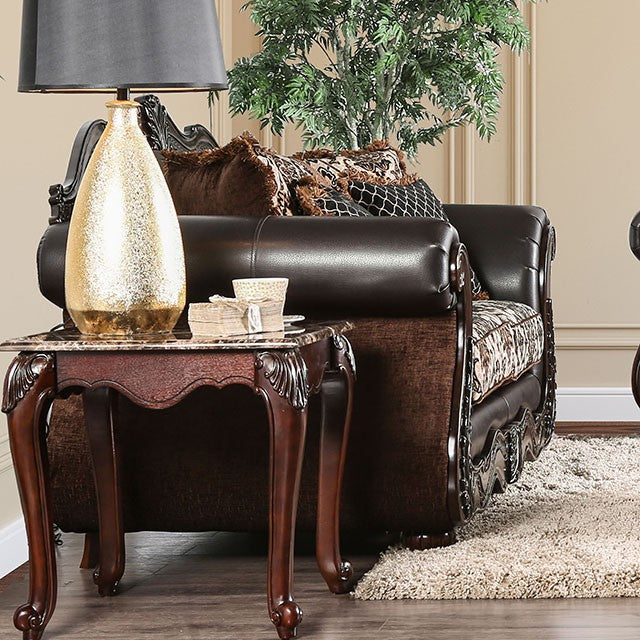 JAMAEL Brown/Espresso Love Seat - R&R Furniture Gallery (Fountain Valley, CA)