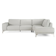 Soho - Italian Right Facing Light Grey Nirvana Leather Sectional Sofa — view 2