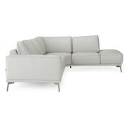 Soho - Italian Right Facing Light Grey Nirvana Leather Sectional Sofa — view 3