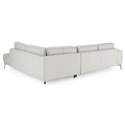 Soho - Italian Right Facing Light Grey Nirvana Leather Sectional Sofa — view 4