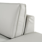 Soho - Italian Right Facing Light Grey Nirvana Leather Sectional Sofa — view 5