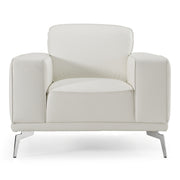 Soho - Contemporary Italian White Leather Armchair — view 2