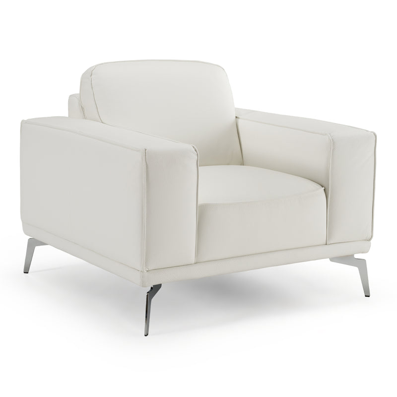 Soho - Contemporary Italian White Leather Armchair — view 3