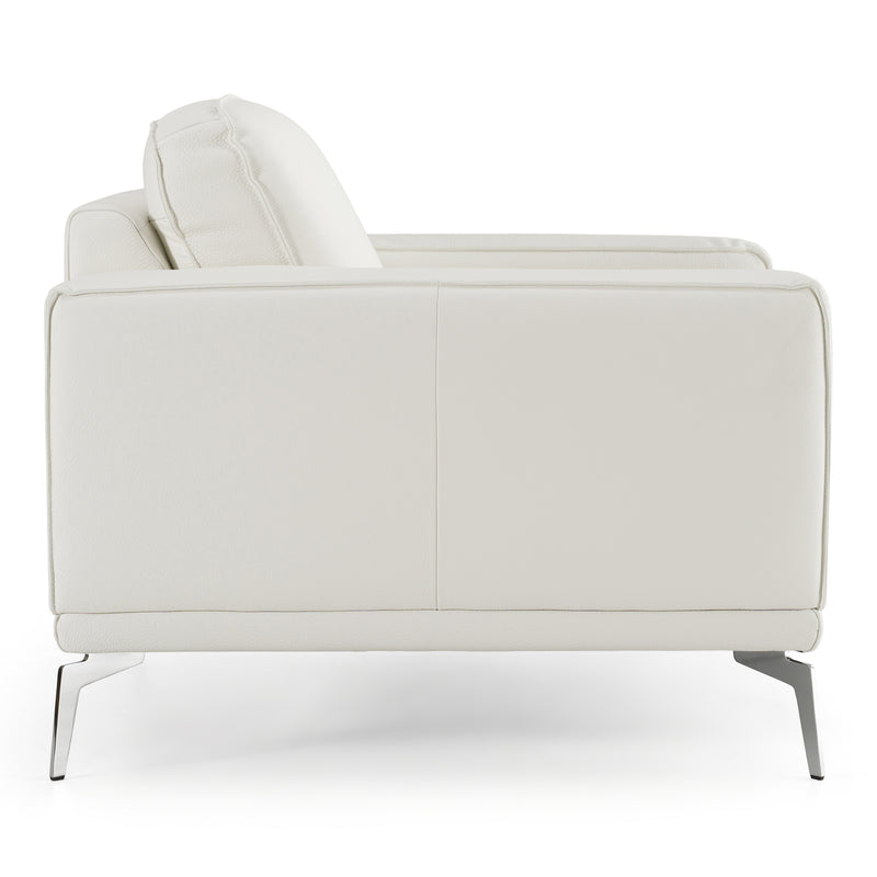 Soho - Contemporary Italian White Leather Armchair — view 4
