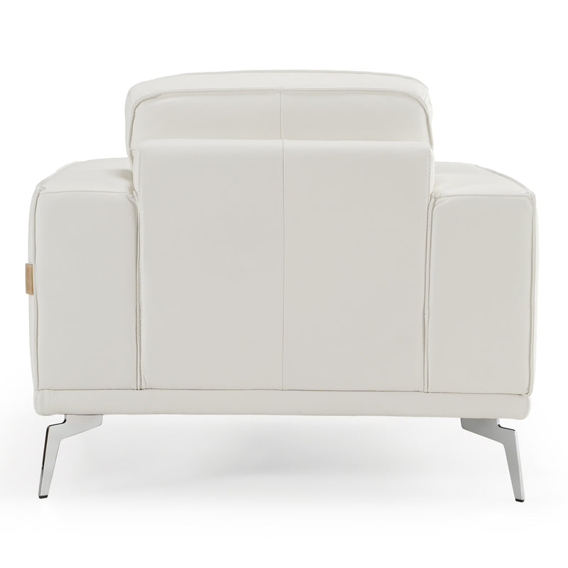 Soho - Contemporary Italian White Leather Armchair — view 5