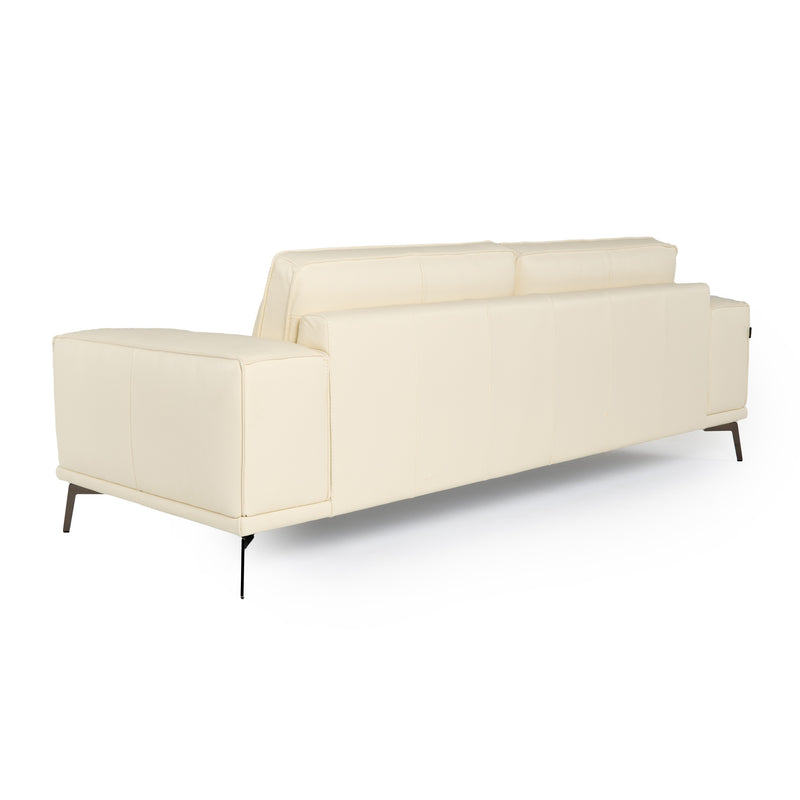 Soho - Italian Ivory Leather Sofa — view 5