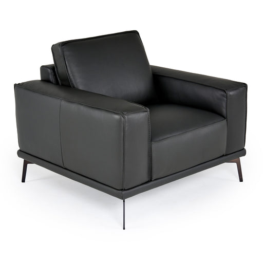 Soho - Italian Grey Leather Armchair — view 2