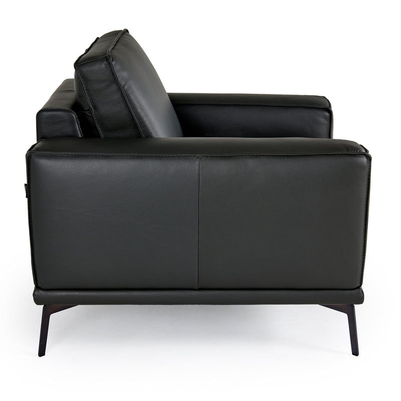 Soho - Italian Grey Leather Armchair — view 3