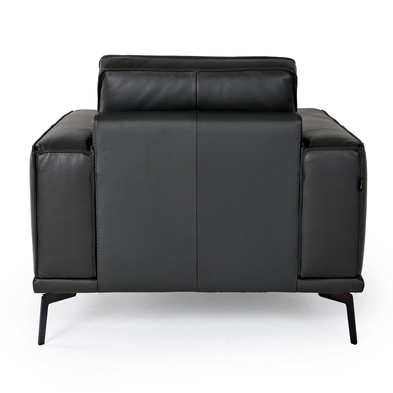 Soho - Italian Grey Leather Armchair — view 4