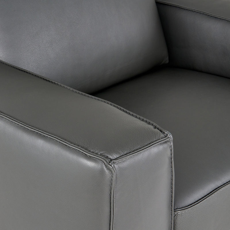 Soho - Italian Grey Leather Armchair — view 5