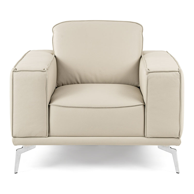Soho - Italian Grey Oyster Leather Armchair — view 2