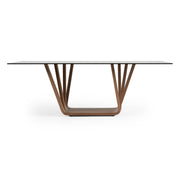 Solvang - Contemporary - Grey Glass + Walnut Rectangular Dining Table — view 2