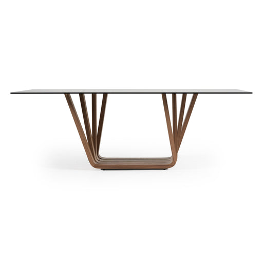 Solvang - Contemporary - Grey Glass + Walnut Rectangular Dining Table — view 2