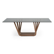 Solvang - Contemporary - Grey Glass + Walnut Rectangular Dining Table — view 3