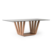 Solvang - Contemporary - Grey Glass + Walnut Rectangular Dining Table — view 4