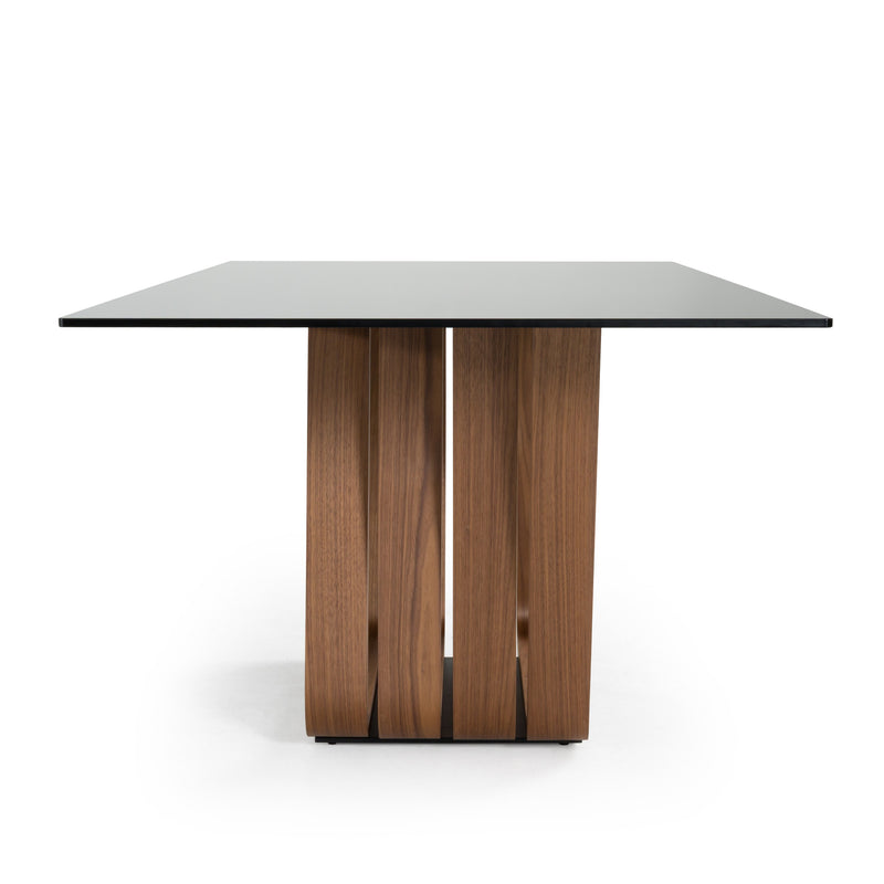 Solvang - Contemporary - Grey Glass + Walnut Rectangular Dining Table — view 5