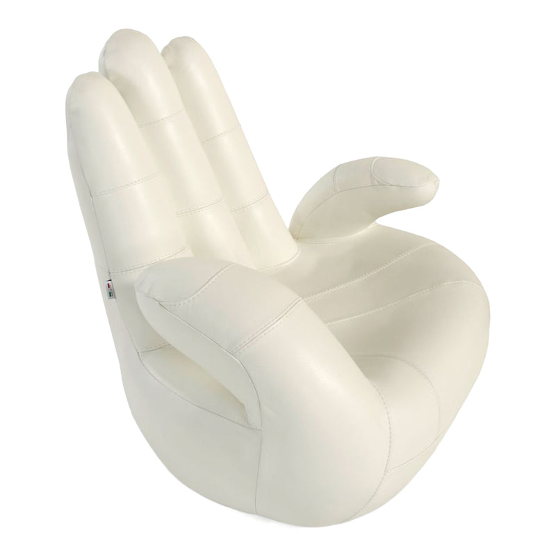 Sosia Modern White Leather Hand Accent Chair — view 2