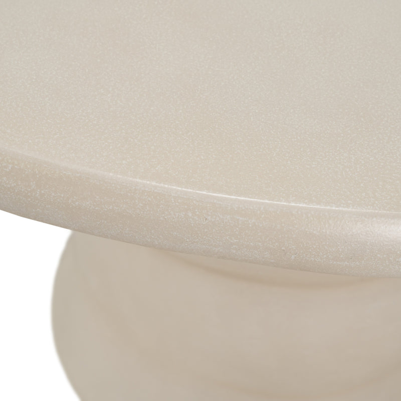 Sosso - Modern Beige Round Fiberform Dining Table — view 2