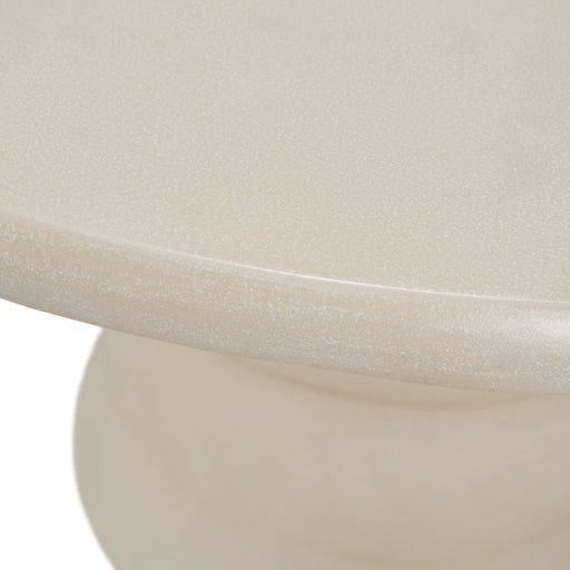Sosso - Modern Beige Round Fiberform Dining Table — view 2