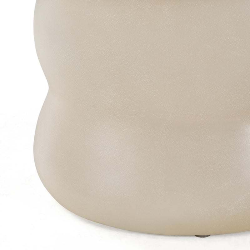 Sosso - Modern Beige Round Fiberform Dining Table — view 3
