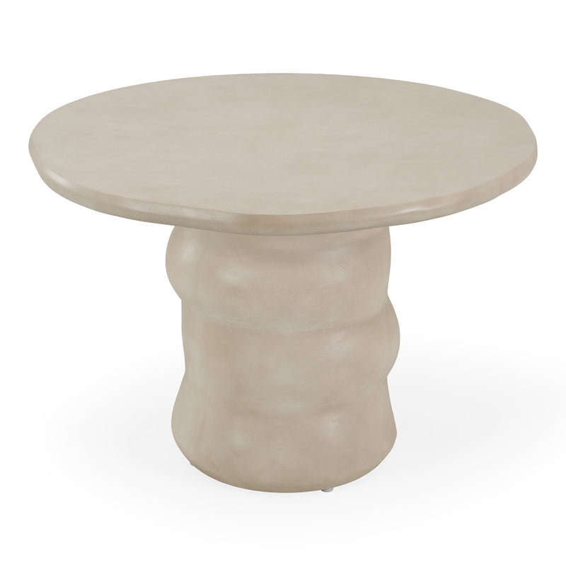 Sosso - Modern Beige Round Concrete Dining Table — view 2