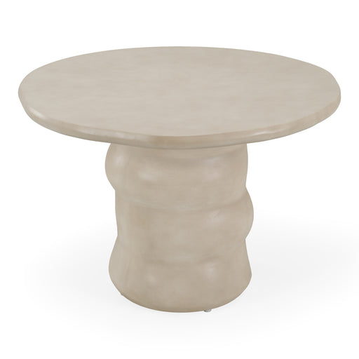 Sosso - Modern Beige Round Concrete Dining Table — view 2