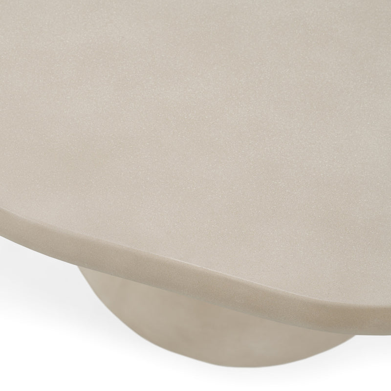 Sosso - Modern Beige Round Concrete Dining Table — view 3