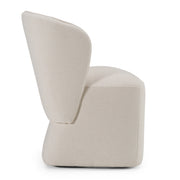 Souza - Modern Beige Fabric Swivel Dining Chair — view 3