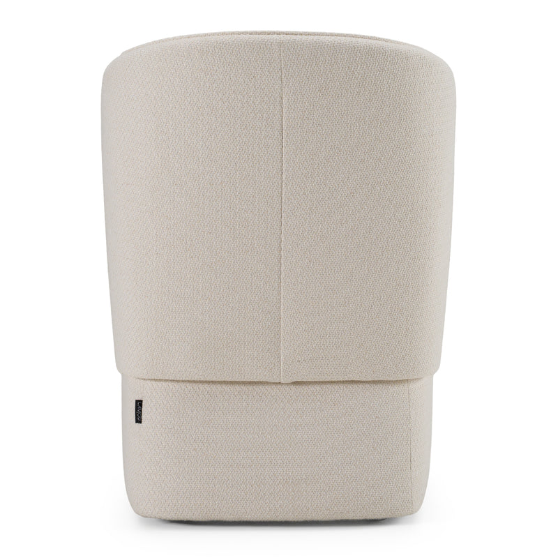 Souza - Modern Beige Fabric Swivel Dining Chair — view 4