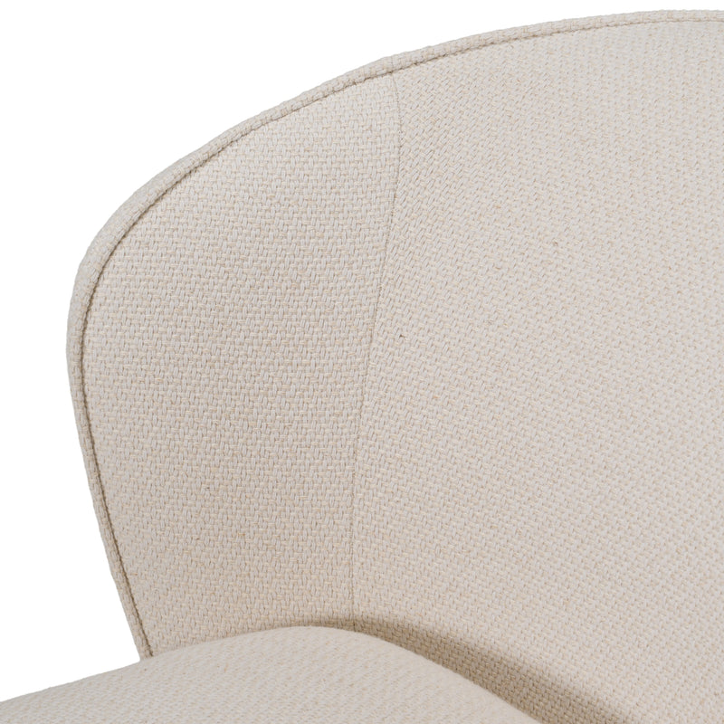 Souza - Modern Beige Fabric Swivel Dining Chair — view 5
