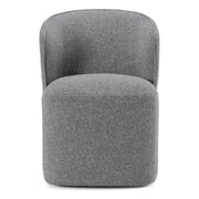 Souza - Modern Grey Fabric Swivel Dining Chair — view 2
